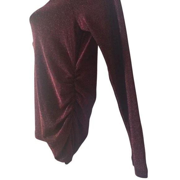 Veronica Beard Crimson Lurex Turtleneck Top - Picture 11 of 13